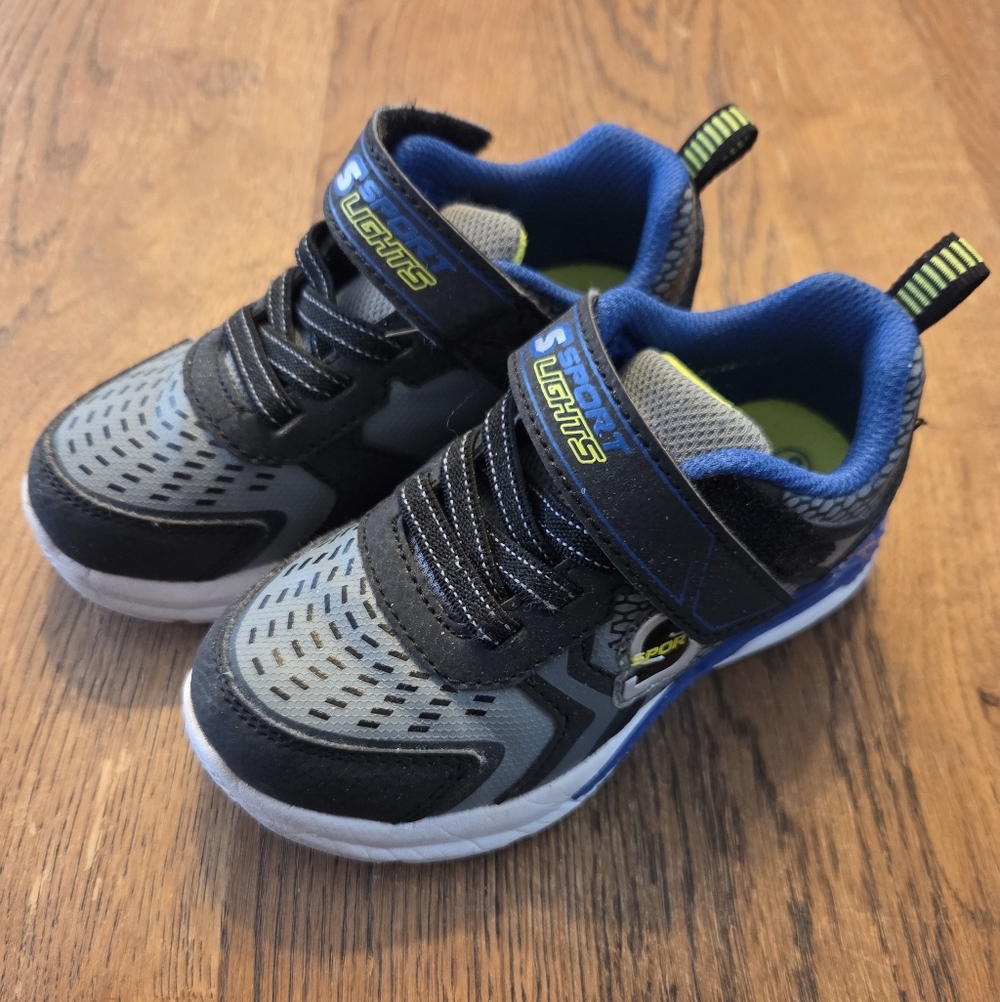 S Sport By Skechers Fluxe Sneakers Light Up Stretch Laces Toddler Boys Size 9